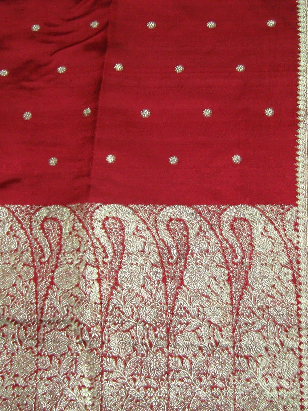 Half and Half Designer Saree — Cream